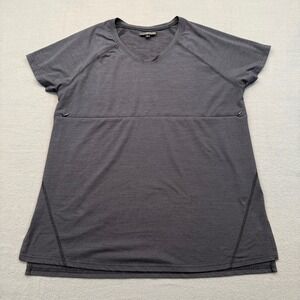 Nursing Queen Nursing Top Women Large Charcoal Grey Activewear Hidden Zipper Tee